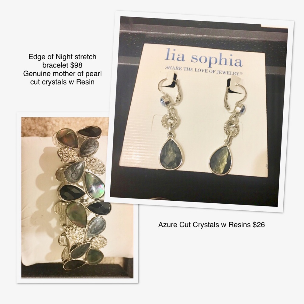 Azure Earrings and Edge of Night Stretch Bracelet
